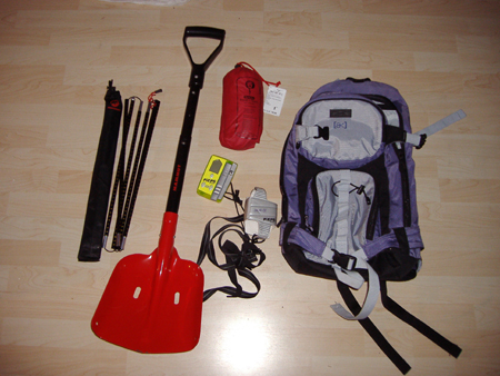LVS Set mit Pieps DSP LVS Ger�t, Mammut Sonde, Mammut Alu Schaufel, Biwaksack, Burton AK Rucksack